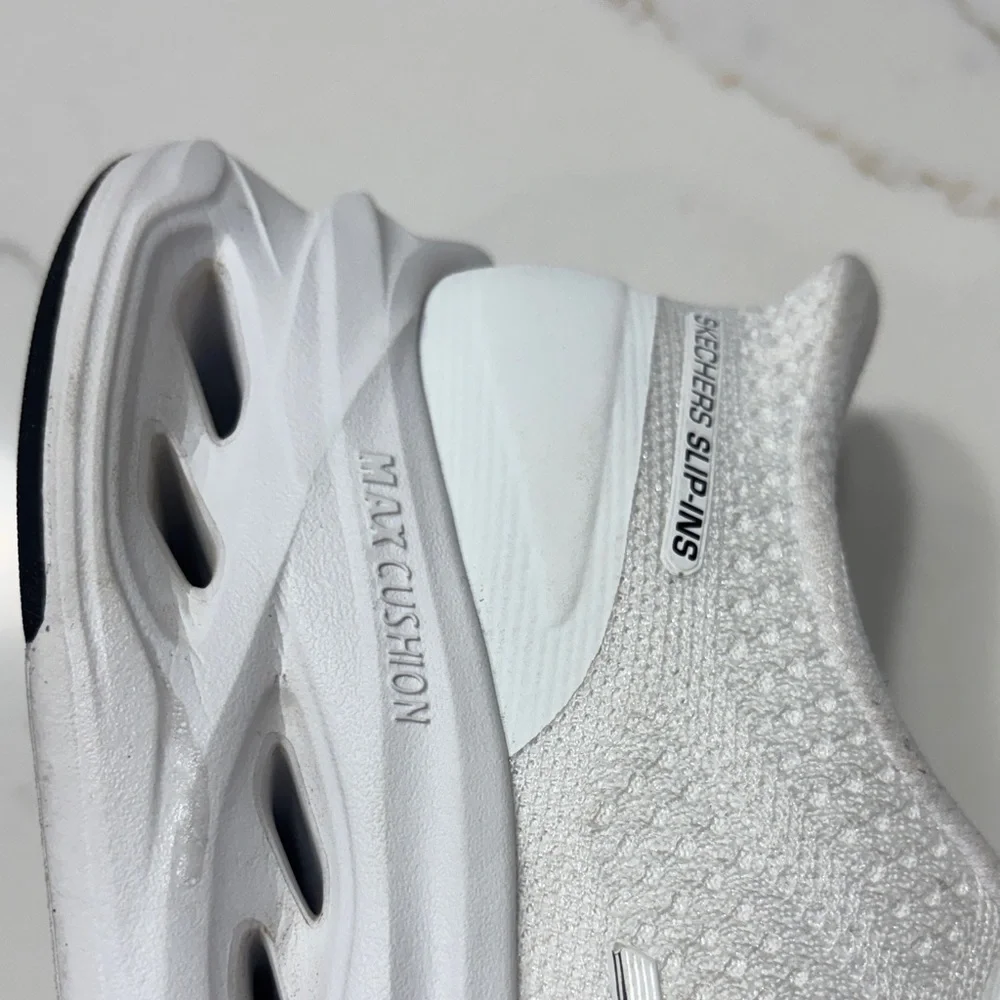 Skechers Women's White Slip-On Sneakers - Picture 8 of 17